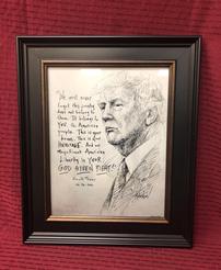 Framed President Trump Drawing 202//246